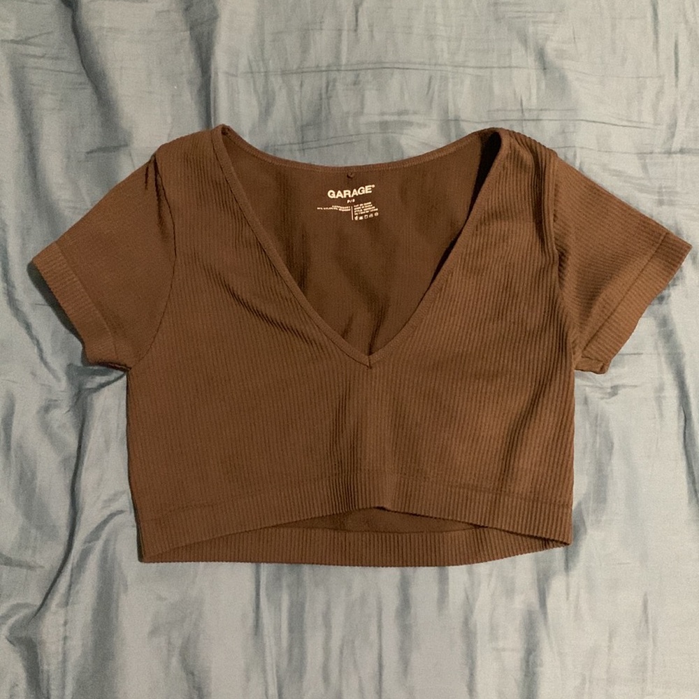 Garage Brown Crop Top